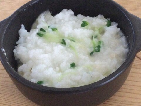 蕎麦粉貝割れ大根入りお粥♪☆彡.。